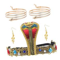 2 Sets Schlangen-Stirnband-Armband, Polyester, Metall, Damen-Ägypten-Manschette/87 (Color : As Shown, Size : 23x13.5cm) von GeRRiT