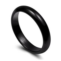 4 mm schwarze Keramikringe for Herren, Verlobungsringe, Damen-Paarschmuck, Modeschmuck, Geschenke (Color : Black_9) von GeRRiT