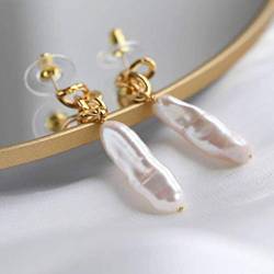 Chinesische Ohrringe Eardrop 925 Silber Nadel Lange Perlenkette Ohrringe Frauen Einfache und Modische Speziell Geformte Perlenohrringewie Gezeigt, GeRRiT, Wie Gezeigt von GeRRiT