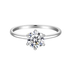 GeRRiT 0,5/1 Karat D Farbe Moissanit Damenring Moissanit Diamantring S925 Silber Verlobungsring Ehering (Color : 1ct_GRA 925 SILVER_4) von GeRRiT