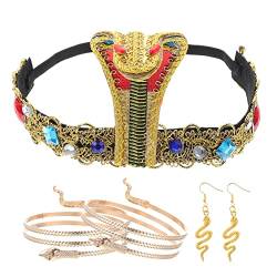GeRRiT 2 Sets Schlangen-Stirnband-Armband, Polyester, Metall, Damen-Ägypten-Manschette/87 (Color : As Shownx2pcs, Size : 23x13.5cmx2pcs) von GeRRiT