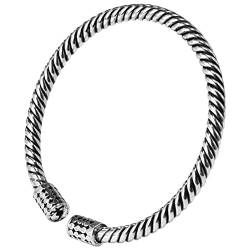 GeRRiT Art Vintage Armreif S999 Sterling Silber Armreif Retro Gewebte Männer Twist Öffnung Einfache Mode Silber Armband Armbandgewebtes Twist-Armband von GeRRiT