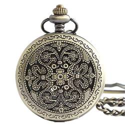 GeRRiT Bronzene Retro-Taschenuhr für Herren und Damen, römische mechanische Taschenuhr mit Kette, modisches Zubehör von GeRRiT