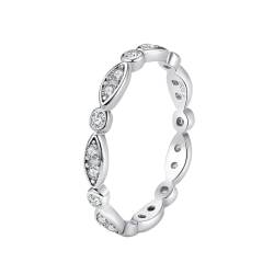 GeRRiT Damen-Verlobungsring aus 925er-Silber, klassischer Ring mit quadratischem Zirkonia, Schmuck (Color : TSR71_6) von GeRRiT