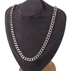 GeRRiT Halskette S925 Silber Männlicher Hip Hop Halskette Einfache Glatte Peitsche Kette Thai Silber Streetstyle Kragenkette50Cm, 50cm von GeRRiT