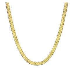 GeRRiT Halskette mit rundem Kugelanhänger aus Edelstahl in Goldfarbe, Gliederkette, modischer Schmuck for Damen oder Herren (Color : 60cm_BD1068-G) von GeRRiT