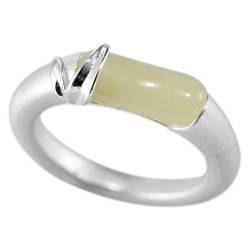 GeRRiT Retro-Ring S925 Sterling Silber Ethno-Stil Natürlicher Nephrit er Jade Bambusring Weiblicher Silberring, 1, 55mm von GeRRiT