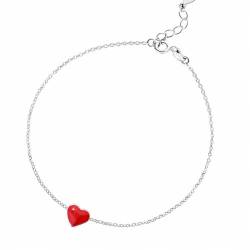 GeRRiT Rote Liebe Armband S925 Sterling Silber Armband Han Schwestern Kette Einfache Süße Pfirsich, a von GeRRiT