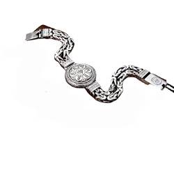 GeRRiT S925 Rotierendes Armband Männlich Silber Retro Buddhist Schriften Armbandschmucksilber, Silber 18CM von GeRRiT