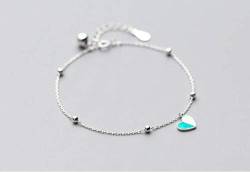 GeRRiT S925 Silber Armband Frauen Korea Kleine Frische Mosaik Liebe Armband Handschmuck Niedlichen Herzförmigen Eis Schmuck, Grün, 925 Silber von GeRRiT