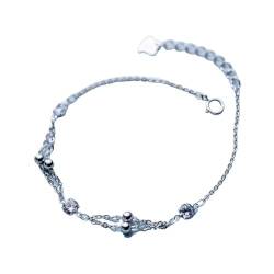 GeRRiT S925 Silber Armband Frische und Elegante Light Bead Doppelschicht Armband Süße und Wenige Hand Schmuck, S925 Silber Armband von GeRRiT