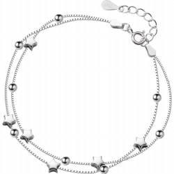 GeRRiT S925 Silber Armband Han Guangmian Little Star Double Layer Armband Elegante Helle Perle Handwerk, S925 Silber Armband von GeRRiT