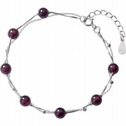 GeRRiT S925 Silber Armband Han Qingxin Doppelschichtige Granatapfel Armband Elegante Rote Kristall Armband, S925 Silber Armband von GeRRiT