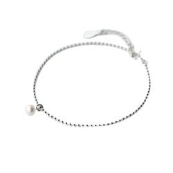 GeRRiT S925 Silber Armband Kleine Weiße Künstliche Perle Armband Eleganz, S925 Silber Armband von GeRRiT