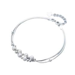 GeRRiT S925 Silber Armband Korean Frosted Ball Armband Elegante Light Bead Doppelschicht Armband Schmuck, S925 Silber Armband von GeRRiT