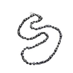 GeRRiT S925 Silber Buddhist Schriften Herren Halskette Mockwork Perlen Alte Stil Ringschnalle Thai Silber Halskette, 50cm von GeRRiT