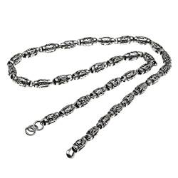 GeRRiT S925 Silber Halskette Thai Silber Retro Schriftstelle Hohlhöhle Bambus Halskette Männer Ethnischer Stil Silberschmuck55Cm, 60cm von GeRRiT
