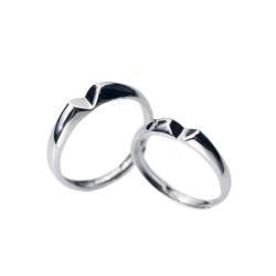 GeRRiT S925 Silber Paar Ring Männer Glattes Gesicht Liebe Öffnung Paar Ring Ring, Paarstil, Verstellbare Öffnung von GeRRiT