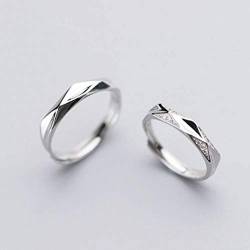 GeRRiT S925 Silber Paar Ring Männer und Frauen Koreanische Mode Temperament Einfachen Ring Verstellbaren Paar Ringein Paar, Paar, einstellbar von GeRRiT