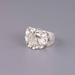 GeRRiT S925 Silber Ring Damenmode Geprägt Blume Pfingstrose Breiten Ring Ring Schmuck Ring, a, 57mm von GeRRiT