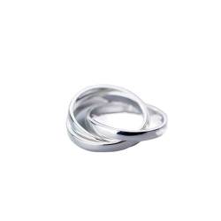 GeRRiT S925 Silber Ring Drei Schicht Kreis Ring Buckling Ring mit Persönlichkeit und Multi Layer Index Finger Ring, S925 Silberring, 8 von GeRRiT
