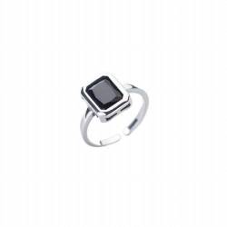 GeRRiT S925 Silber Ring Han Einfache und Übertriebene Geometrische Quadrat Black Diamond Personalisierte Männer Ring, S925 Silberring von GeRRiT