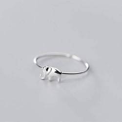 GeRRiT S925 Silberring Weiblichen Koreanischen Stil Einfachen Niedlichen Glänzenden Baby Elefanten Persönlichkeit Offenen Schmuckeinstellbarer Ring von GeRRiT