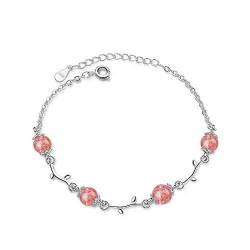 GeRRiT Süße Erdbeere Kristall Armband Charm Kristall Armband, Platin von GeRRiT