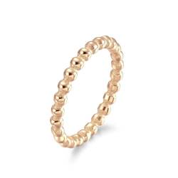 Größe 5–11 Damen-Perlenring, 2 mm, Edelstahl, stapelbarer Ring, Damenringe, Schmuck, Geschenke (Color : Rose gold_6) von GeRRiT