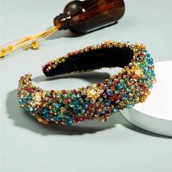 Intarsien Perle Blume Stirnband Haar Zubehör Frauen Handgemachte Farbe Perlen Haarband Haar Hoop Neue (Color : A) von GeRRiT