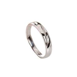 Mode 100% 925 Sterling Silber Damen Ring Herren Ring Klassischer Zirkonia Verlobungsring Paar Ring Paar Schmuck (Color : Male_Resizable) von GeRRiT