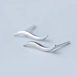 S925 Silber Ohrringe Damen Koreanische Mode Einfache Waveline Ohrringe Ohrringe Geburtstag Geschenk Schmuck Paar, GeRRiT, ein Paar, 925 Silber von GeRRiT
