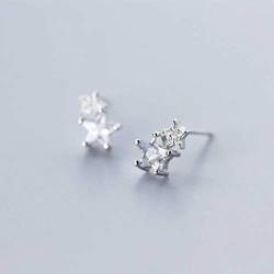 S925 Silber Ohrringe Damen Koreanische Mode Minimalistische Art Pentagram Diamant Stern Ohrringe Schmuck Silber, GeRRiT, Silber, 925 Silber von GeRRiT