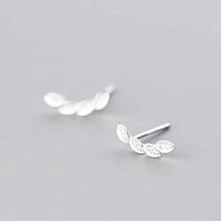 S925 Silber Ohrringe Frauen Koreanische Mode Einfache Blatt Ohrringe Diamant Ohrringe Süße Ohrringe Paar, GeRRiT, ein Paar, 925 Silber von GeRRiT