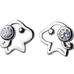 S925 Silber Ohrringe Frauen Koreanische Süße Welpe Nette Diamant Ohrringe Tiere Hund Schmuck Paar, GeRRiT, ein Paar, 925 Silber von GeRRiT
