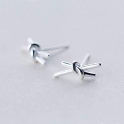 S925 Silber Ohrringe Koreanische Einfache Knoten Ohrringe Han Knoten Linie Ohrringe Womensone Paar, GeRRiT, ein Paar von GeRRiT
