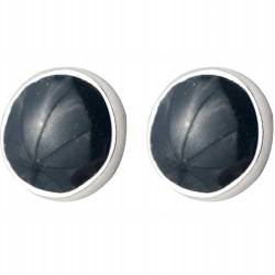 S925 Silber Ohrringe Weiblich Einfache Runde Schwarze Tropfen Kunststoff Ohrringe Ohrschmuck Weiblich, GeRRiT, m, 925 silver von GeRRiT
