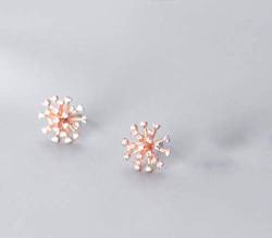 S925 Silber Ohrringe Weibliche Koreanische Art Art Netter Löwenzahn Diamant, GeRRiT, Goldene Rose von GeRRiT