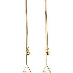 S925 Silberohrringe Koreanische Mode Mode Dreieck Ohrringe Literarischen Stil Süße Quaste Leichte Perle Ohrliniegold, GeRRiT, Gold von GeRRiT