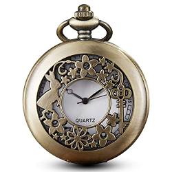 Taschenuhr Halskette Retro Bronze Hohl Taschenuhr Männer Frauen Niedlichen Kaninchen Muster Uhr Anhänger Halskette Kinder Geschenk von GeRRiT