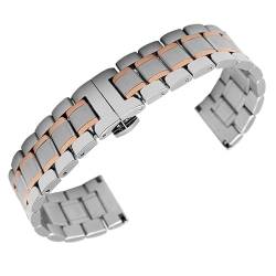 GeRnie 12 14 15 16 17 18mm 19 20 21 22mm 23 24mm Uhrenarmband 2 in 1 gebogenes Ende flach gebogenes Ende Edelstahl Uhrenarmband Metall Uhrenarmband, Mehrfarbig, 18mm, Rucksäcke von GeRnie