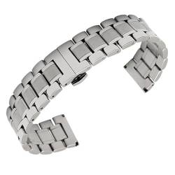 GeRnie 12 14 15 16 17 18mm 19 20 21 22mm 23 24mm Uhrenarmband 2 in 1 gebogenes Ende flach gebogenes Ende Edelstahl Uhrenarmband Metall Uhrenarmband, silberfarben, 17mm, Rucksäcke von GeRnie