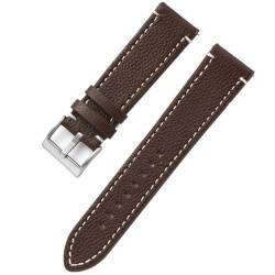 GeRnie Double-sided Leather 18mm 20mm 22mm 24mm Watchband Quick Release Watch Band Strap Men Women Yellow Red Black Watch Accessories (Color : Dark brown, Size : 18mm) von GeRnie