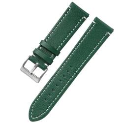 GeRnie Double-sided Leather 18mm 20mm 22mm 24mm Watchband Quick Release Watch Band Strap Men Women Yellow Red Black Watch Accessories (Color : Green, Size : 22mm) von GeRnie