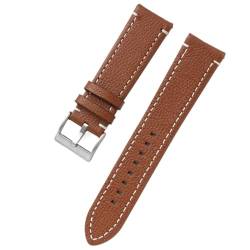 GeRnie Double-sided Leather 18mm 20mm 22mm 24mm Watchband Quick Release Watch Band Strap Men Women Yellow Red Black Watch Accessories (Color : Light brown, Size : 22mm) von GeRnie