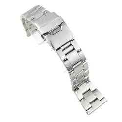 GeRnie Edelstahlband für Herren, 20 mm und 22 mm, nahtlose Faltschließe, Sportarmband für Tauchen, Zubehör für Uhr, C - Silber mit Logo, 22mm, Rucksäcke von GeRnie