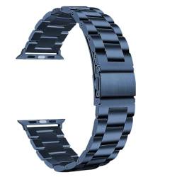 GeRnie Handgelenk-Armband for Uhrenband SE 9, 8, 7, 6, 5, 40 mm, 44 mm, 45 mm, 2 Business-Armbänder aus Edelstahl, passend for 3, 38, 42 mm, Blau (Color : Blue tool, Size : 40MM) von GeRnie