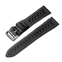 GeRnie Handmade Palm Grain First Layer Cowhide Leather Watchband 18 19 20 21 22MM Black Brown Gray Men Genuine Leather Soft Style (Color : C color, Size : 19mm) von GeRnie