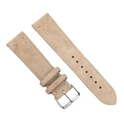 GeRnie Vintage Suede Watch Strap 18mm 20mm 22mm 24mm Handmade Leather Watchband Replacement Tan Gray Beige Color For Men Women Watches (Color : Beige, Size : 18mm) von GeRnie