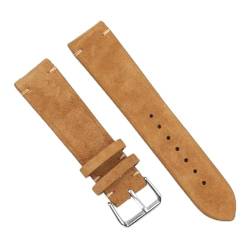 GeRnie Vintage Suede Watch Strap 18mm 20mm 22mm 24mm Handmade Leather Watchband Replacement Tan Gray Beige Color For Men Women Watches (Color : Tan, Size : 20mm) von GeRnie